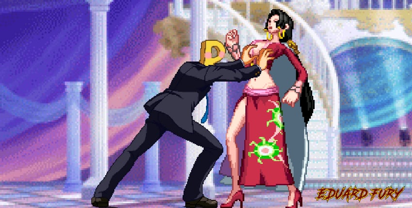 producer and boa hancock (idolmaster and 3 more) drawn by eduard_fury