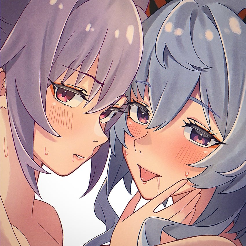 ganyu and keqing (genshin impact) drawn by wu_qin_(gyxx_04)