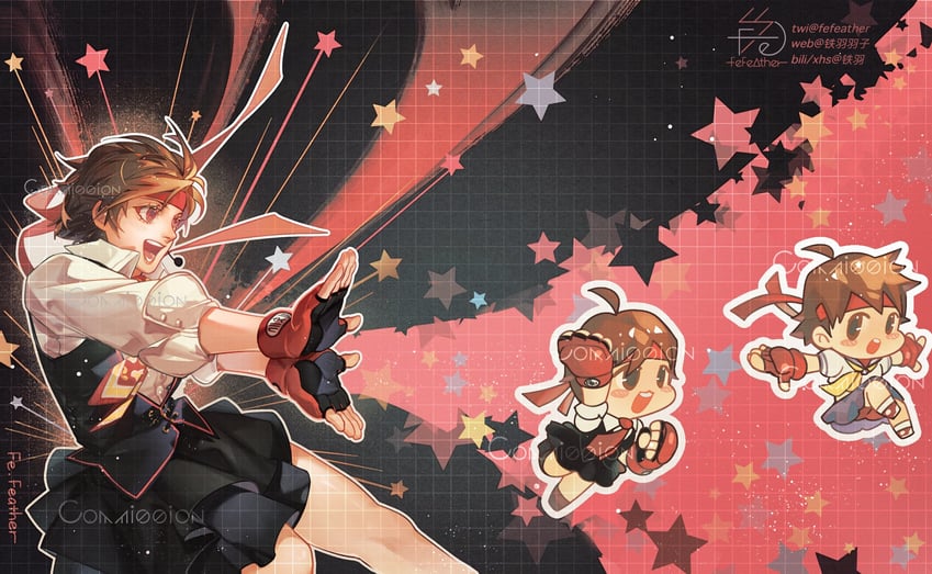 kasugano sakura (street fighter and 1 more) drawn by fefeather