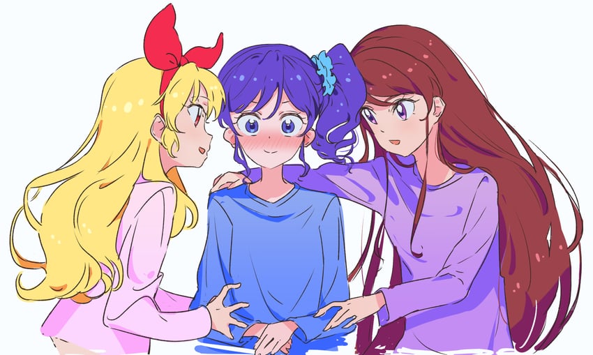hoshimiya ichigo, kiriya aoi, and shibuki ran (aikatsu!) drawn by yamamura_saki