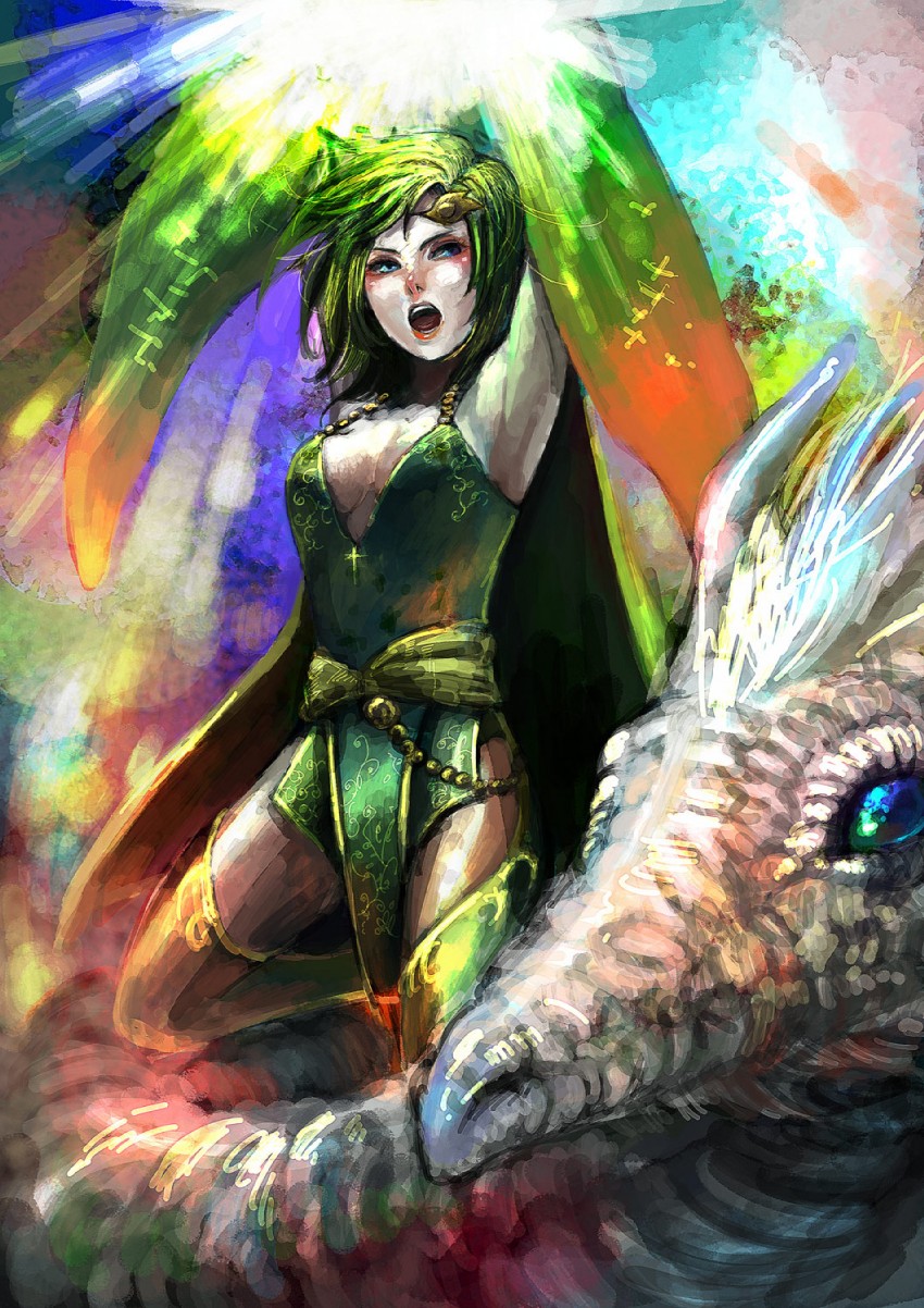 rydia and summoner (final fantasy and 1 more) drawn by endou_yuu