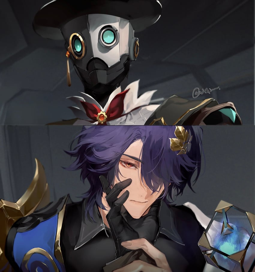 dr. ratio and screwllum (honkai and 1 more) drawn by vyqi