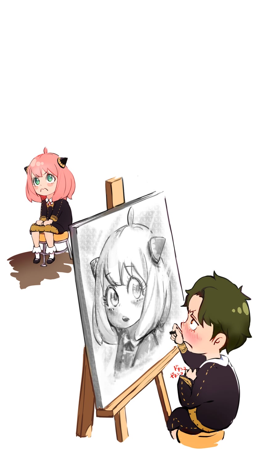 anya and damian desmond (spy x family) drawn by higemu