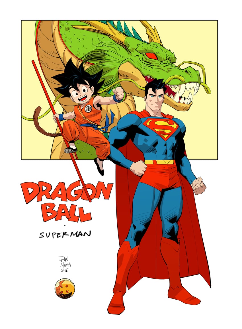 son goku, superman, and shenron (dragon ball and 2 more) drawn by dan_mora