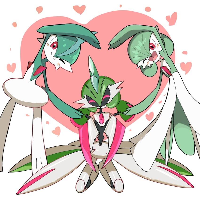 gardevoir, gallade, and iron valiant (pokemon) drawn by monya