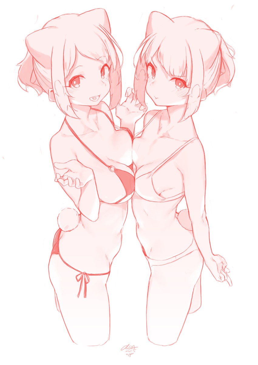 blonde girl and player 2 (original) drawn by cloba