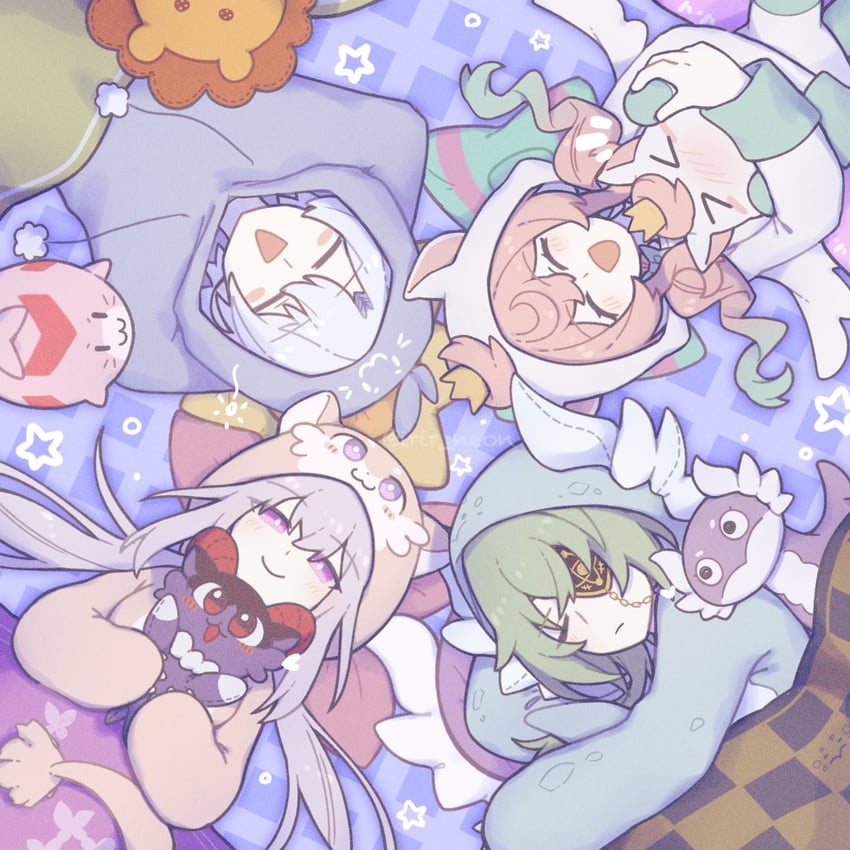 castorice, phainon, anaxa, hyacine, and little ica (honkai and 1 more) drawn by neon_(irir_neon)