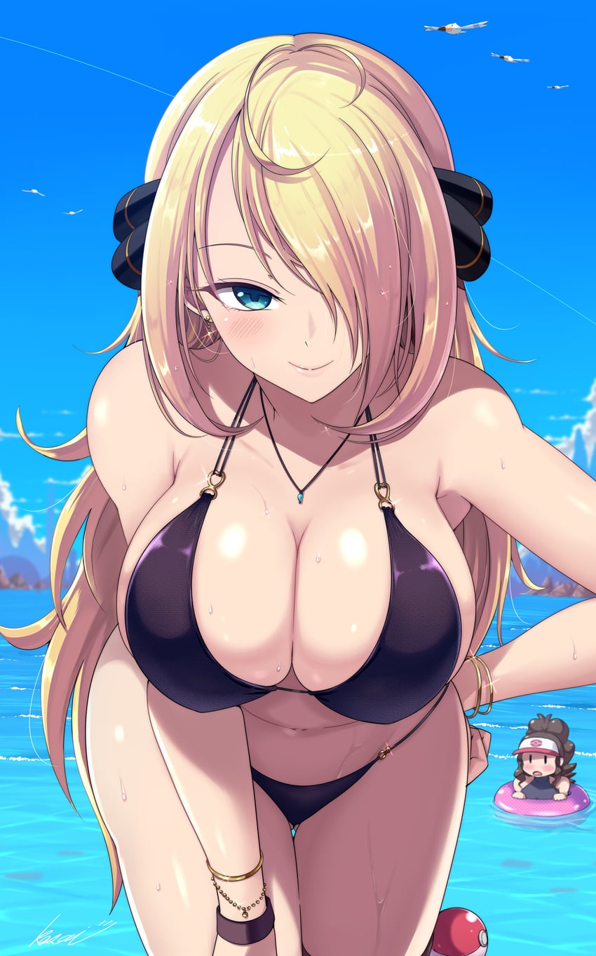 hilda and cynthia (pokemon and 2 more) drawn by kasai_shin