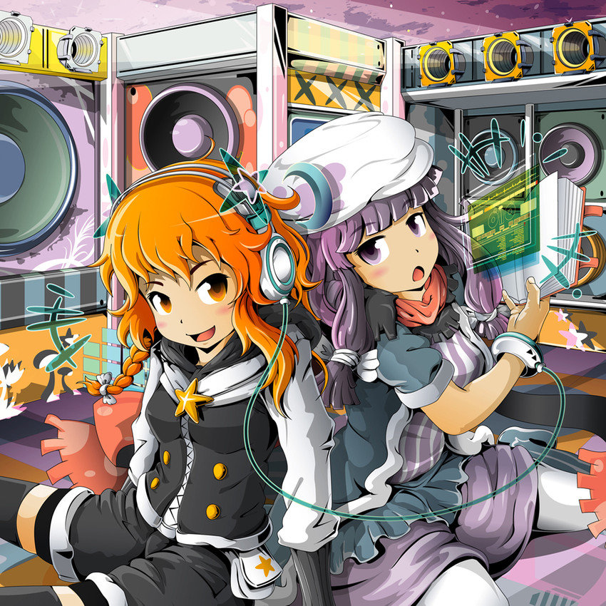 kirisame marisa and patchouli knowledge (touhou) drawn by coba_(bushclover)