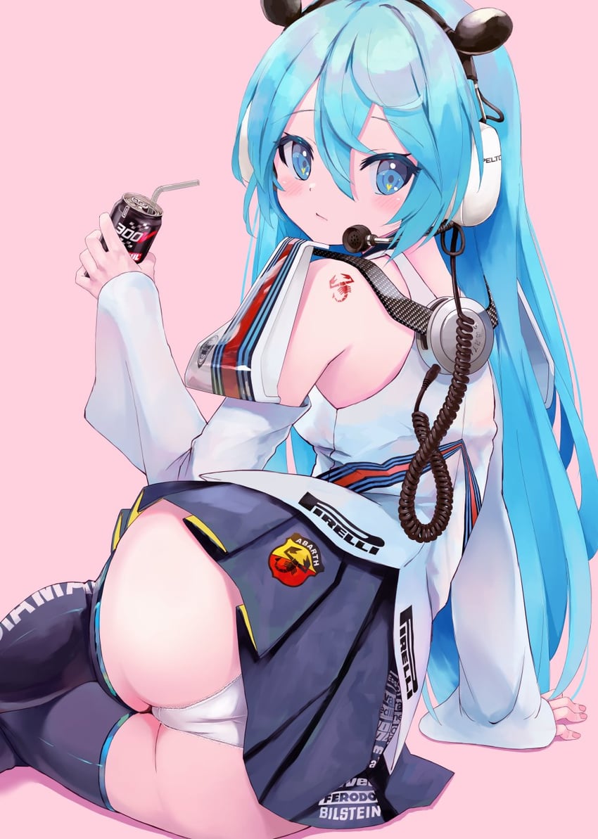 hatsune miku and racing miku (vocaloid and 2 more) drawn by takepon1123