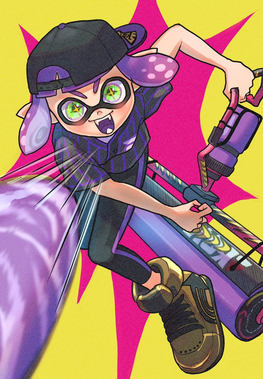 inkling player character and inkling girl (splatoon and 1 more) drawn by nastar_r0