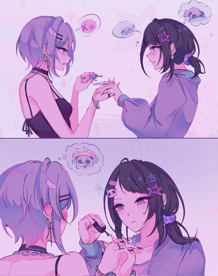 yahata umiri and yuutenji nyamu (bang dream! and 1 more) drawn by adoblvone