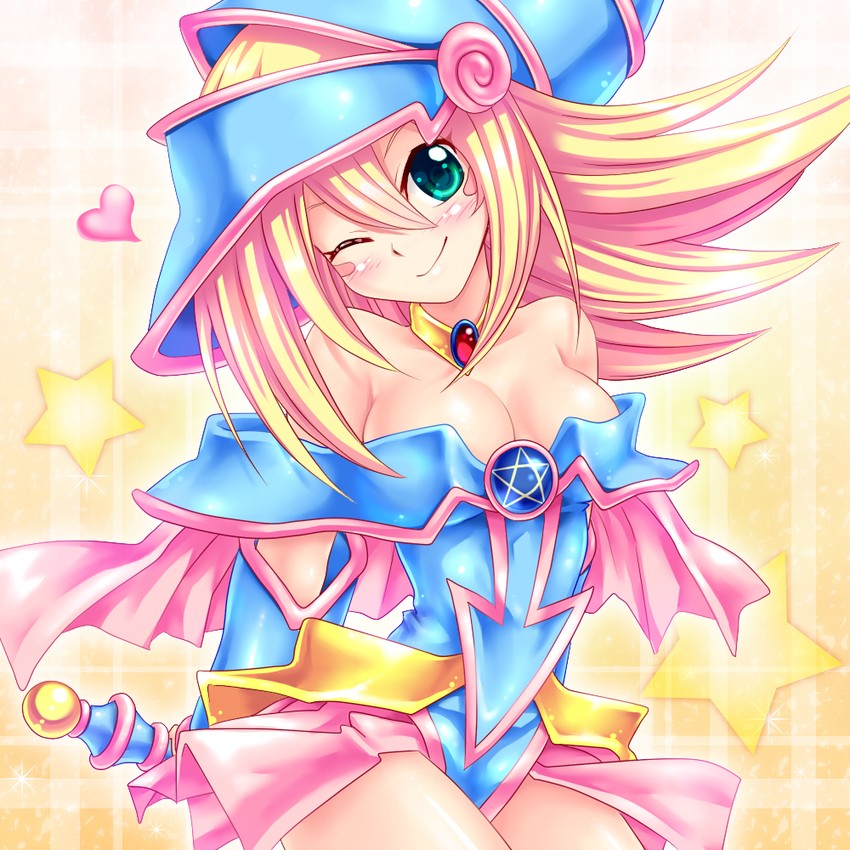 dark magician girl (yu-gi-oh!) drawn by kogarashi_(wind_of_winter) and minmin-zemi_(lover_paradox)