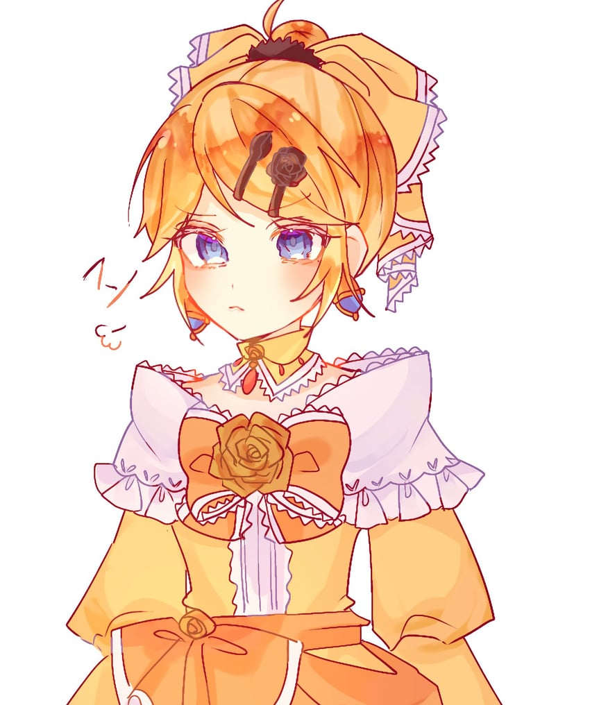 kagamine rin and riliane lucifen d'autriche (vocaloid and 2 more) drawn by puge_(r_neko_12)