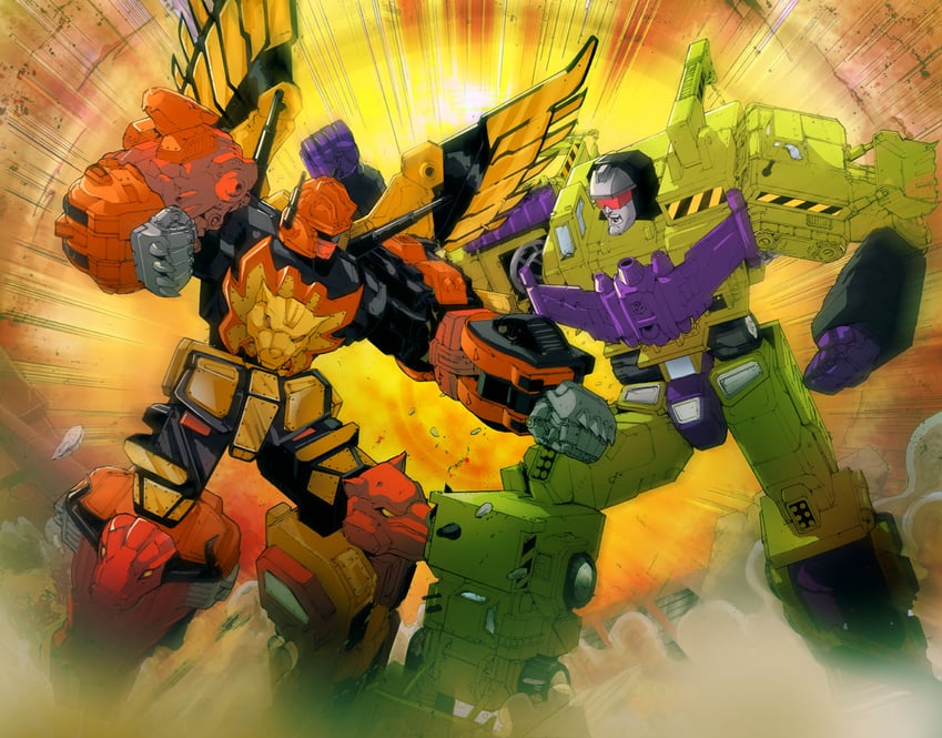 Battling Bruticus' Transformers Wallpaper
