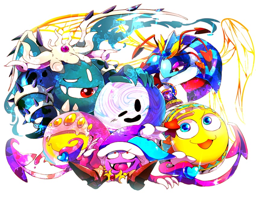 magolor, marx, queen sectonia, void termina, drawcia, and 7 more (kirby and 6 more) drawn by shirushiki