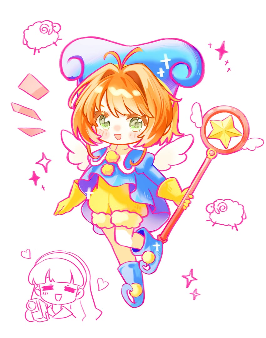 kinomoto sakura and daidouji tomoyo (cardcaptor sakura) drawn by zhongji_yaoguai