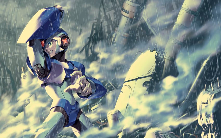 x (mega man and 1 more) drawn by fujino_yuuki