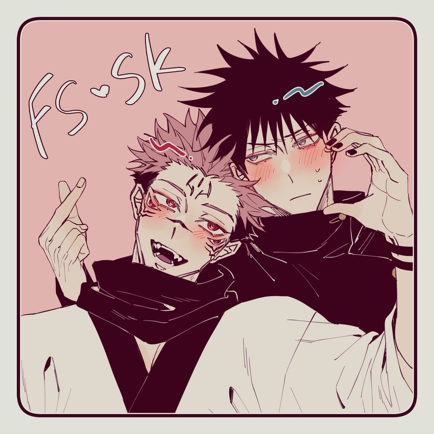 fushiguro megumi and ryoumen sukuna (jujutsu kaisen) drawn by azukiharuta_ju