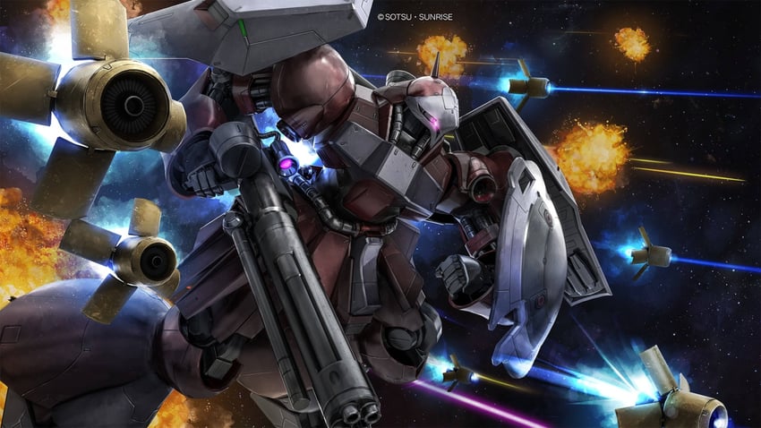 jagd doga quess custom (gundam and 3 more) drawn by tenjin_hidetaka
