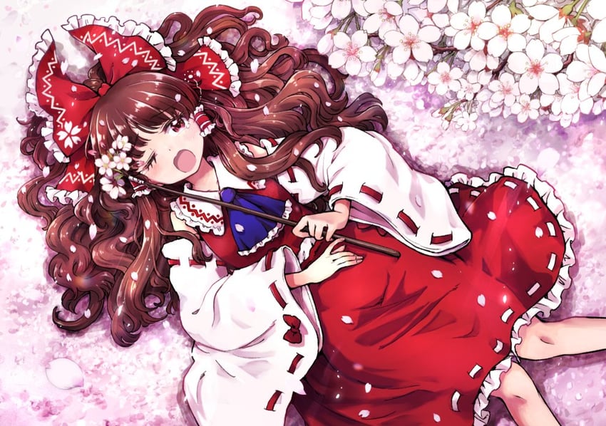 hakurei reimu (touhou and 1 more) drawn by mizumoto_tadashi