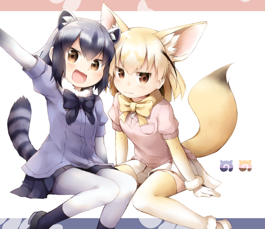 common raccoon and fennec (kemono friends) drawn by satou_saya
