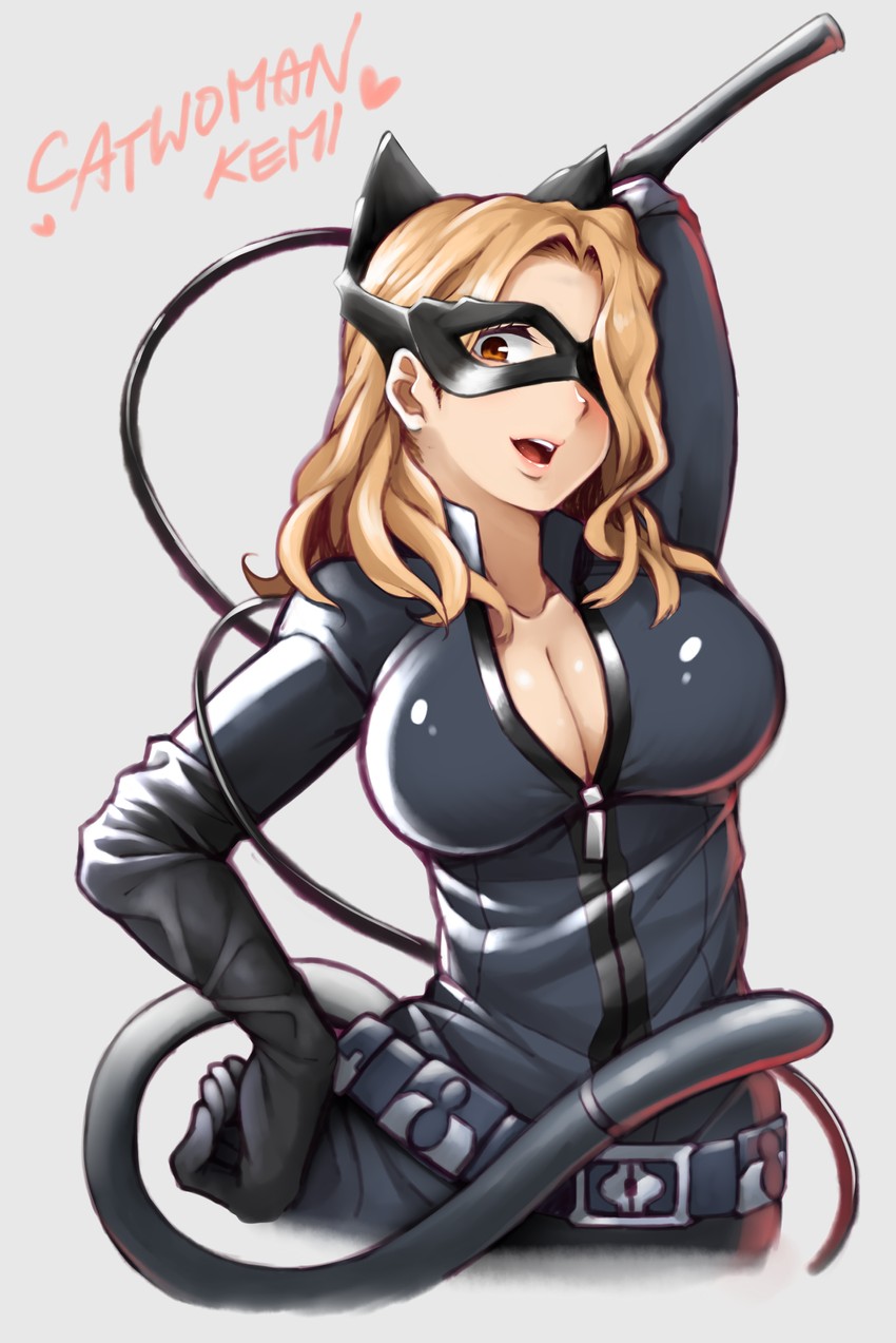 catwoman and utsushimi kemii (boku no hero academia and 2 more) drawn by yaobin_yang