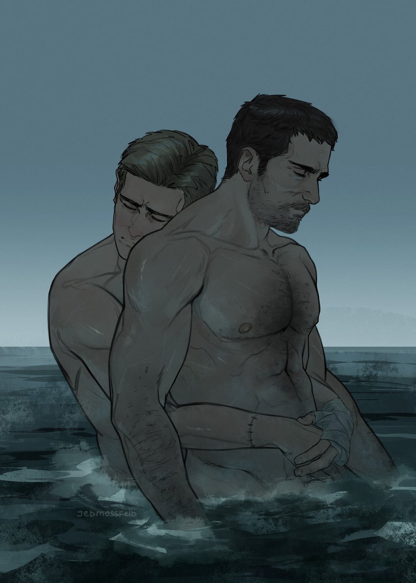 chris redfield and ethan winters (resident evil and 1 more) drawn by jedmossfeld