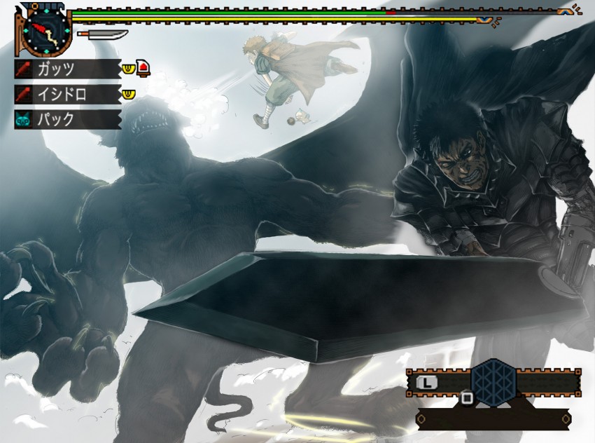 guts, puck, zodd, and isidro (monster hunter and 1 more) drawn by dal-segno