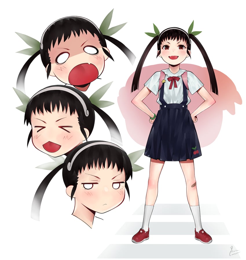 hachikuji mayoi (monogatari and 1 more) drawn by piancaesar
