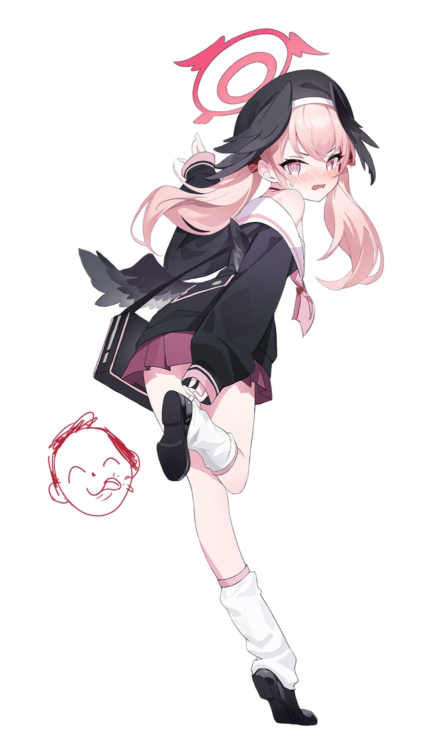 sensei, doodle sensei, and koharu (blue archive) drawn by maipianvale