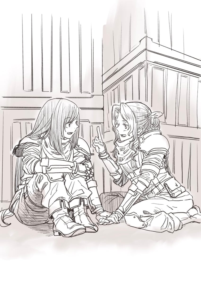 tifa lockhart and aerith gainsborough (final fantasy and 3 more) drawn by youne_(youneko)
