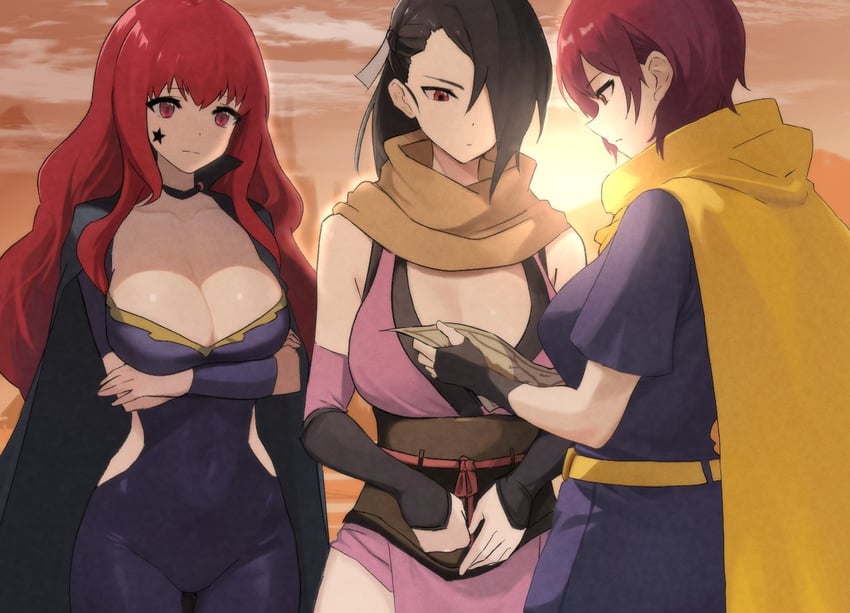 yunaka, kagero, and leila (fire emblem and 3 more) drawn by ahonoko