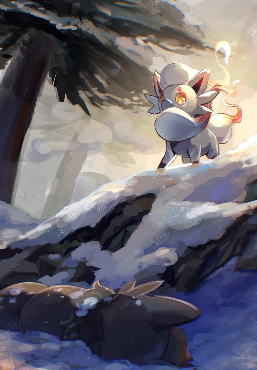 zorua and hisuian zorua (pokemon) drawn by chufflepop
