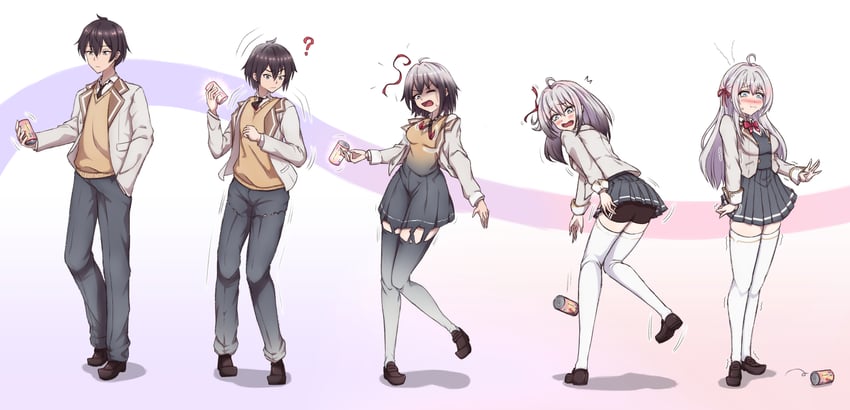 alisa mikhailovna kujou and kuze masachika (tokidoki bosotto roshia-go de dereru tonari no alya-san) drawn by unmeiyuu