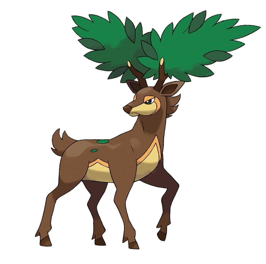 sawsbuck (pokemon and 1 more) drawn by sugimori_ken