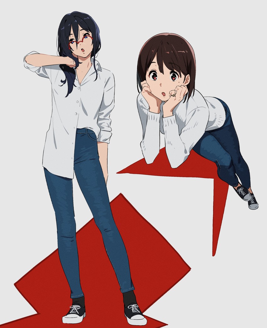 tanaka asuka and nakaseko kaori (hibike! euphonium) drawn by kamo_kamen