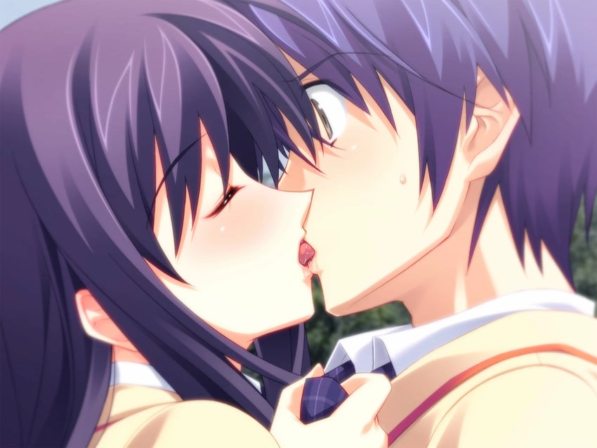 nishijou takumi and aoi sena (chaos;head) drawn by matsuo_yukihiro