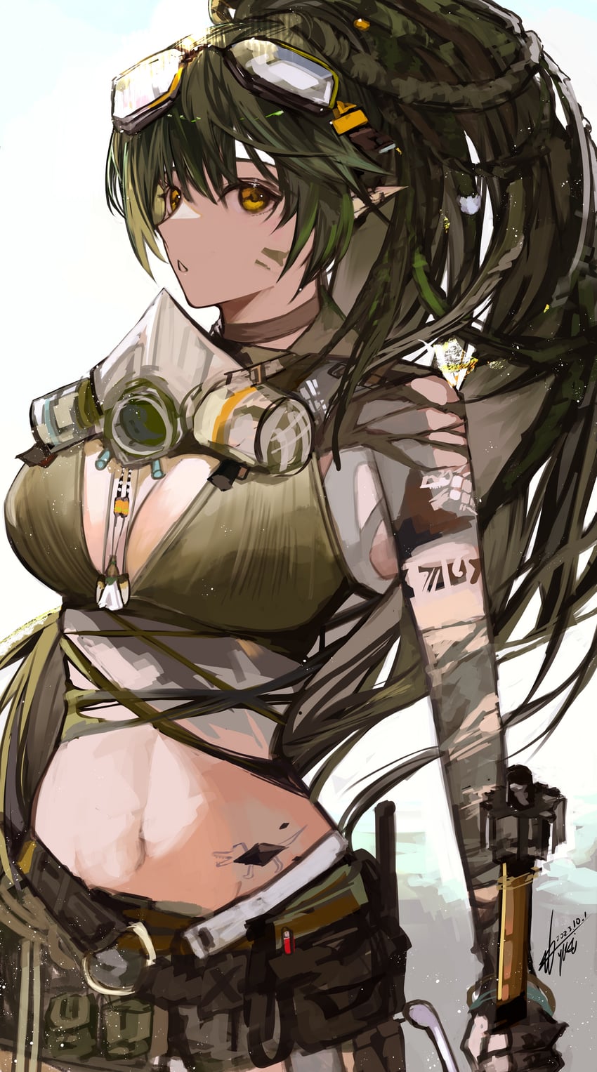 gavial and gavial the invincible (arknights) drawn by yuki_flourish