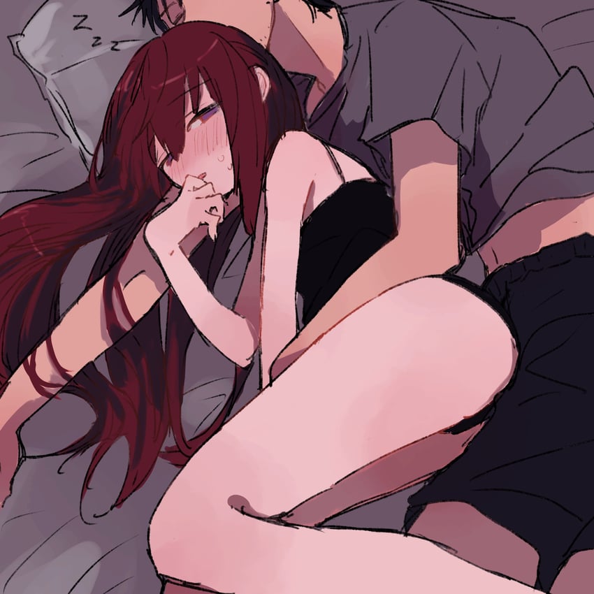 makise kurisu and okabe rintarou (steins;gate) drawn by suehiroch0