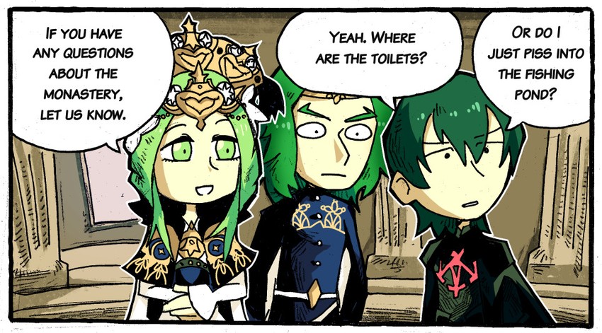 male byleth, rhea, and seteth (fire emblem and 1 more) drawn by setz