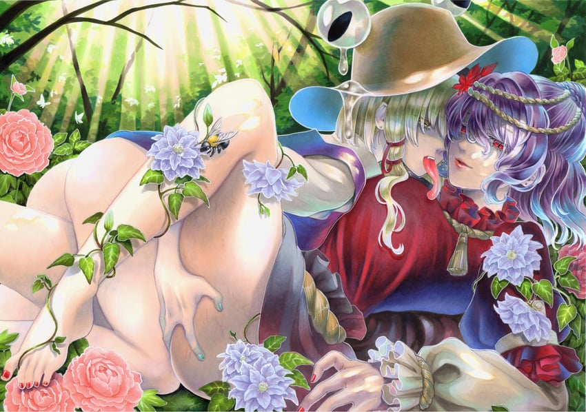 moriya suwako and yasaka kanako (touhou) drawn by whoru