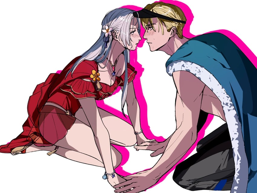 edelgard von hresvelg and dimitri alexandre blaiddyd (fire emblem and 2 more) drawn by amikoiiko