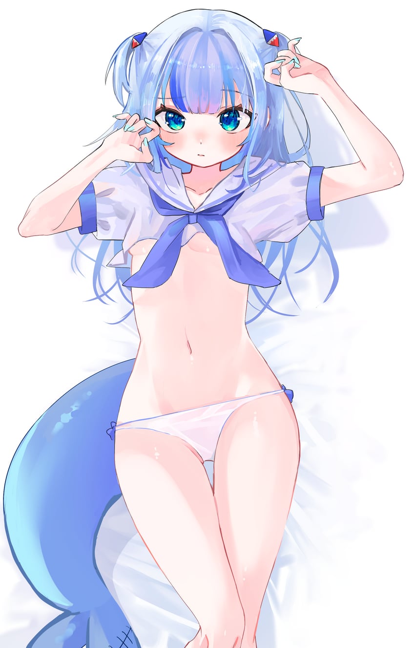 gawr gura (hololive and 1 more) drawn by haro_(1026_86)