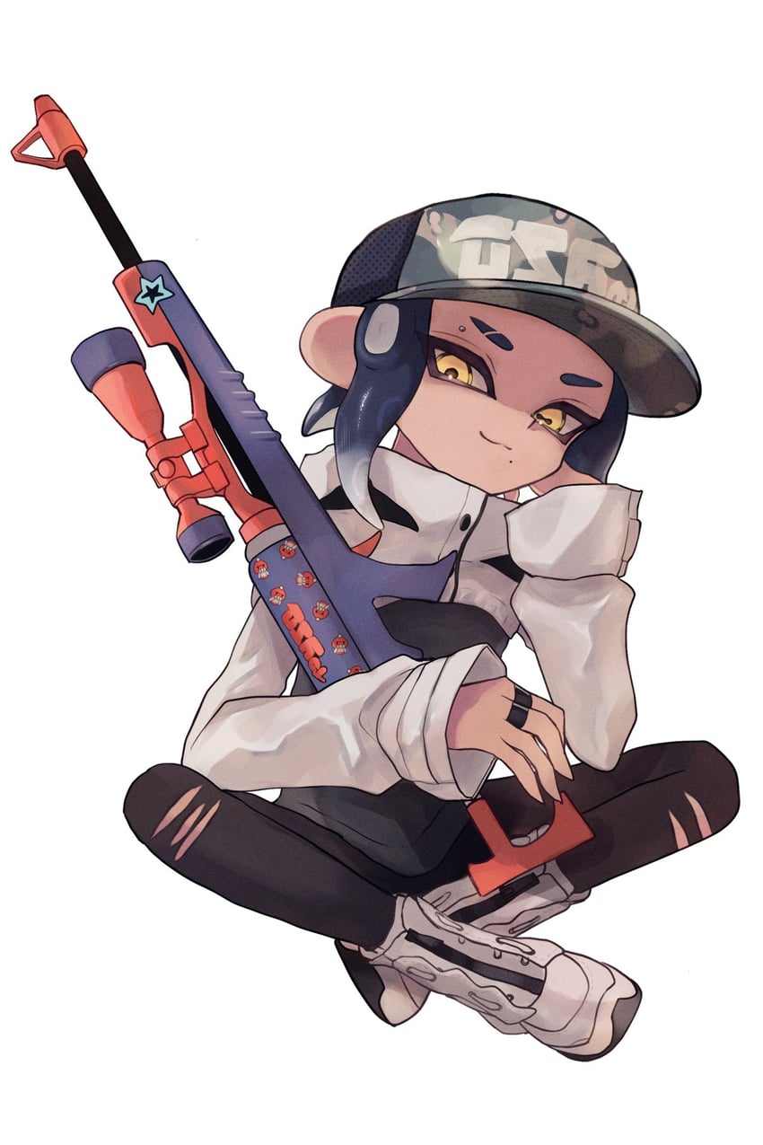 octoling player character and octoling boy (splatoon) drawn by frisk_kunn