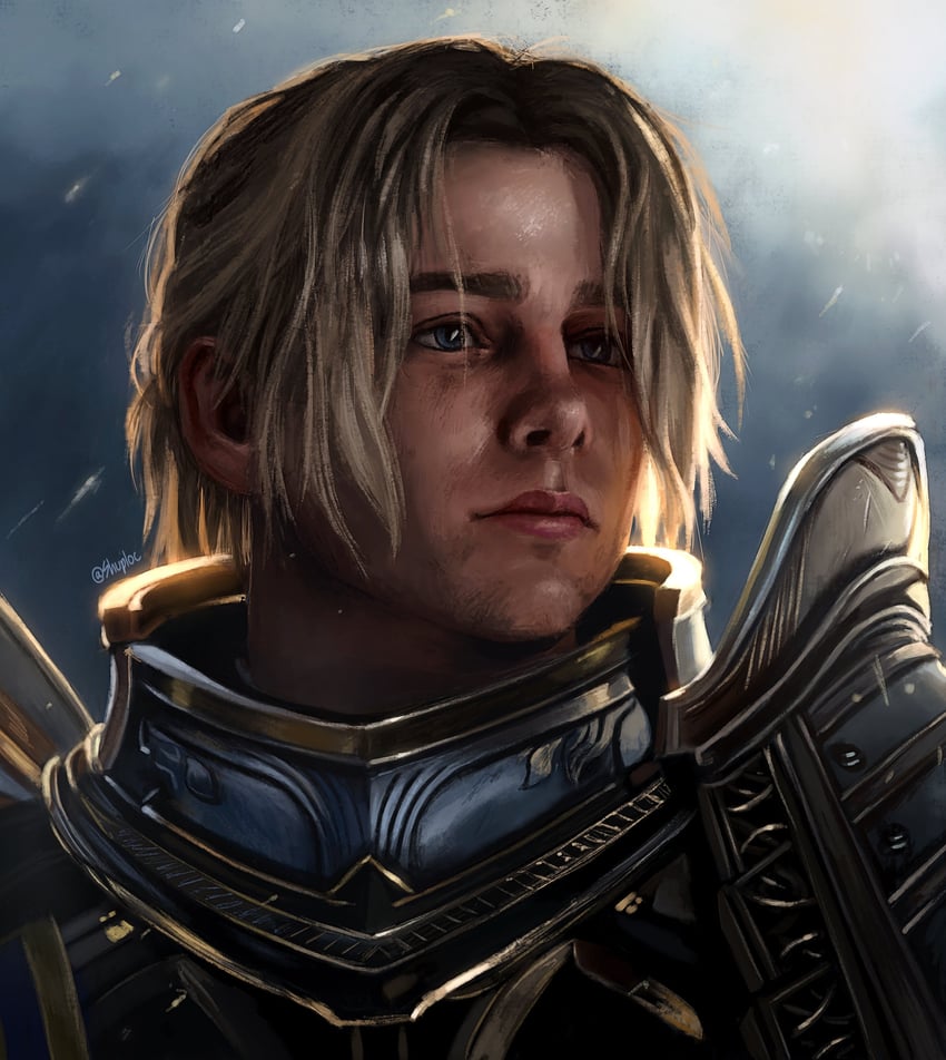 anduin wrynn (warcraft and 1 more) drawn by shuploc