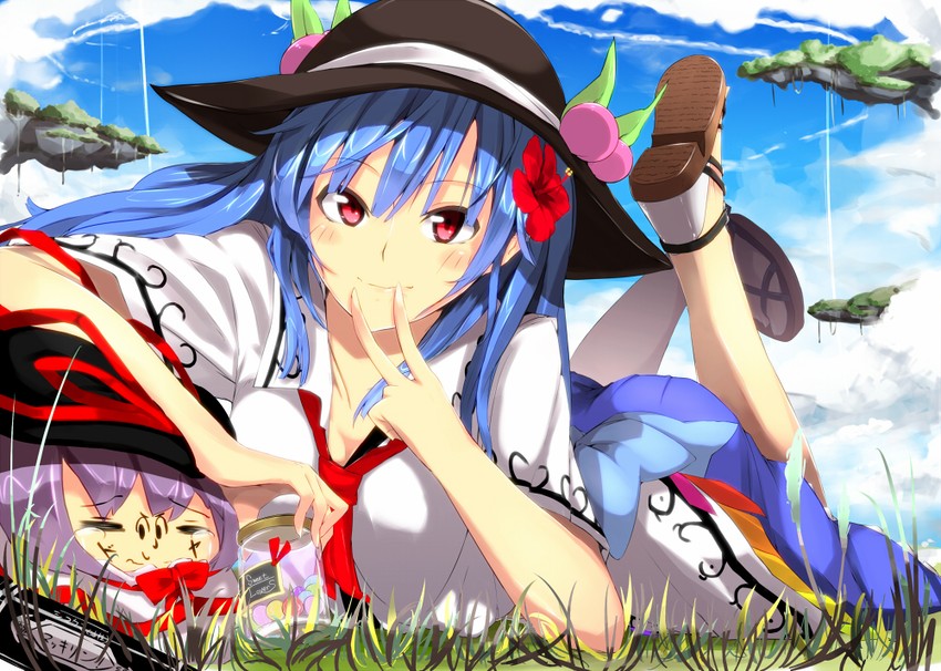 hinanawi tenshi and nagae iku (touhou) drawn by neropaso
