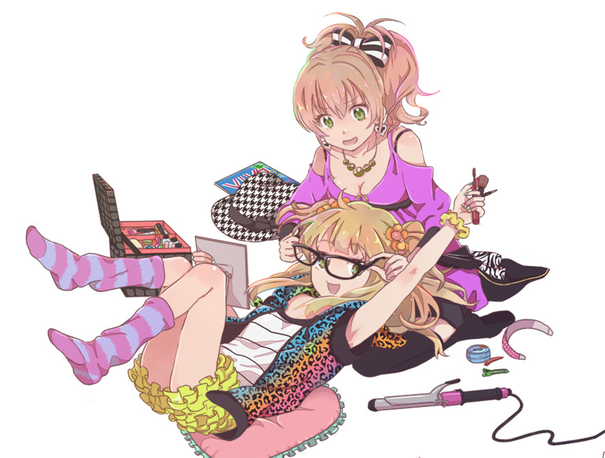 jougasaki mika and jougasaki rika (idolmaster and 1 more) drawn by belldot