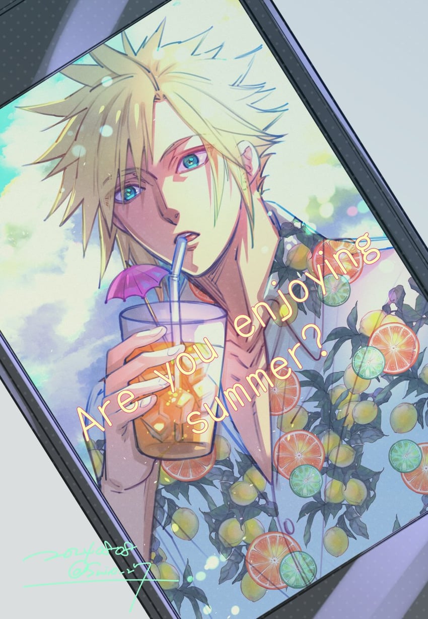 cloud strife (final fantasy and 4 more) drawn by wakakusa-e