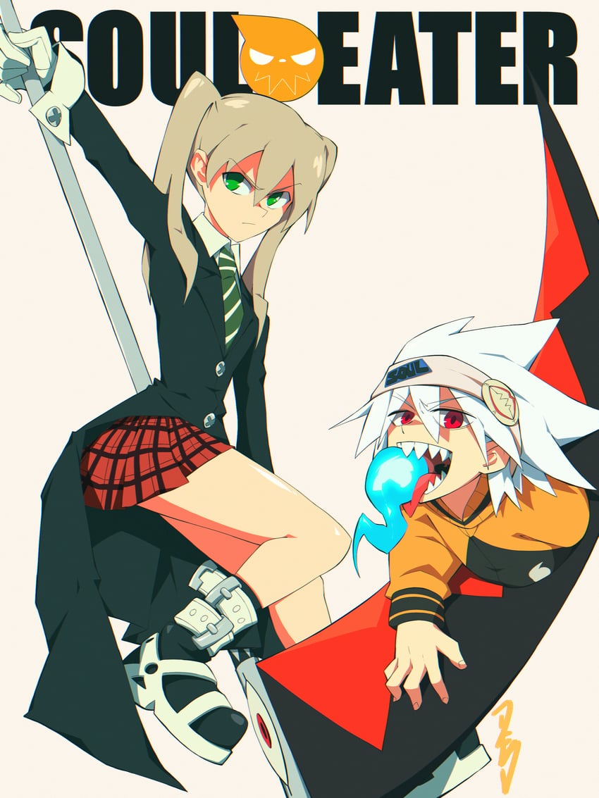 maka albarn and soul evans (soul eater) drawn by goodboideogie